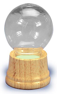 Mini Clear Plastic Display Dome with Wood Base, 3-1/2-Inch