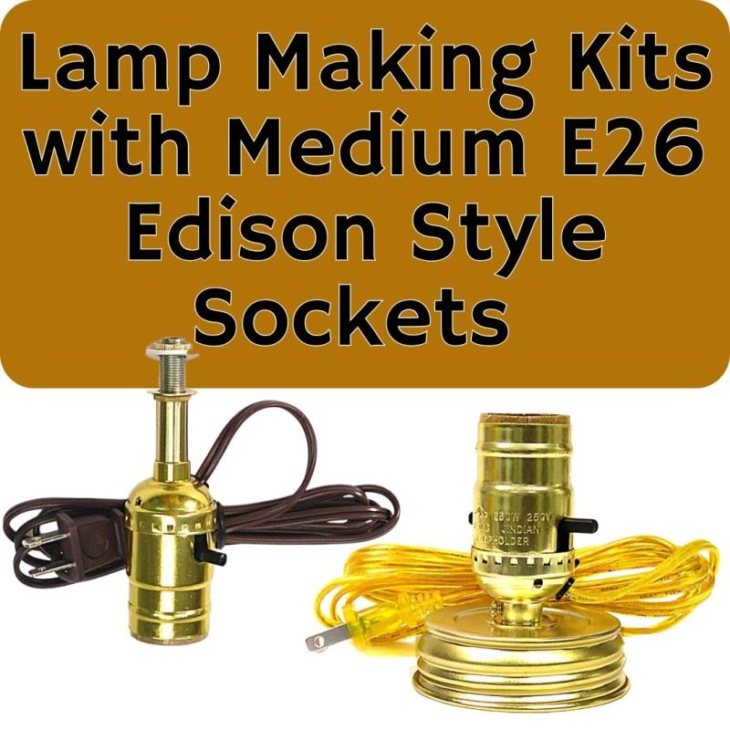 National Artcraft Easy Lamp Making Kit With Shade Harp, Straight Pipe, Cord  And Socket Has The Parts For Creating A New Lamp Or Repairing An Old One.  (Pkg/4) 