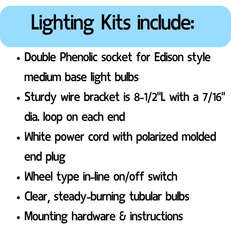 National Artcraft Lamp Making Kit Includes Socket, Cord, Hardware and an  11 Offset Figurine Pipe For Adding a 7-8 Figurine (Pkg/3)