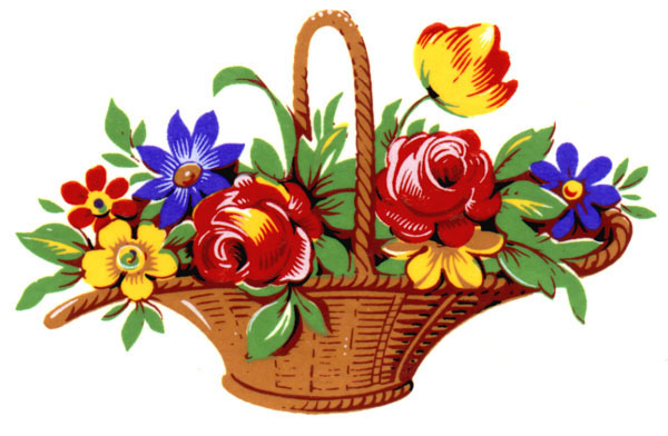 flower basket clip art