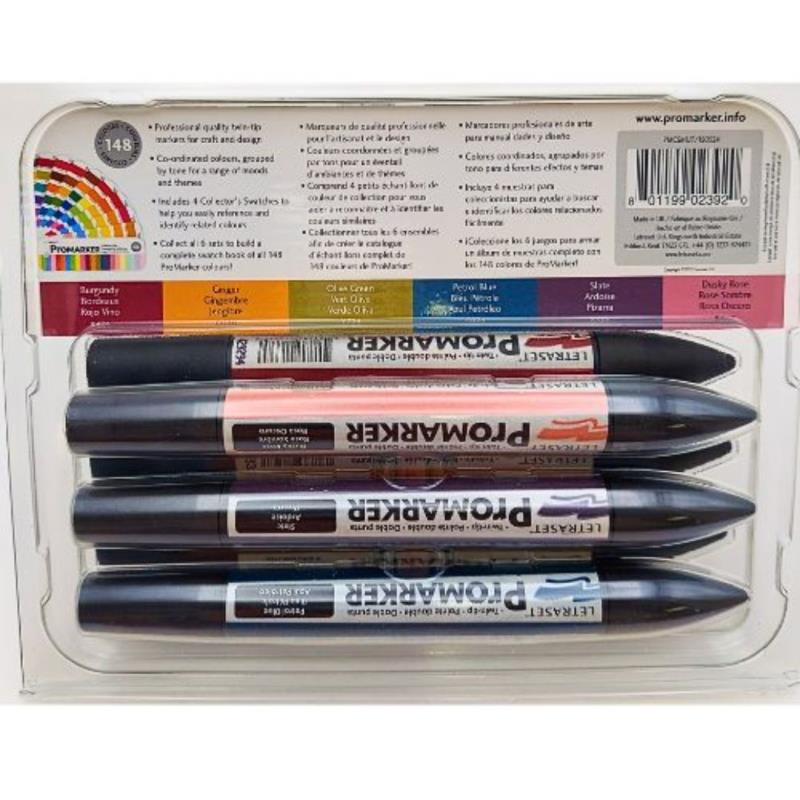 Letraset ProMarker Color Ink Markers MUTED Tones - National Artcraft